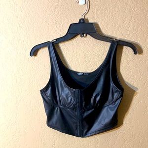 Shein M Faux Leather Corset Crop top
